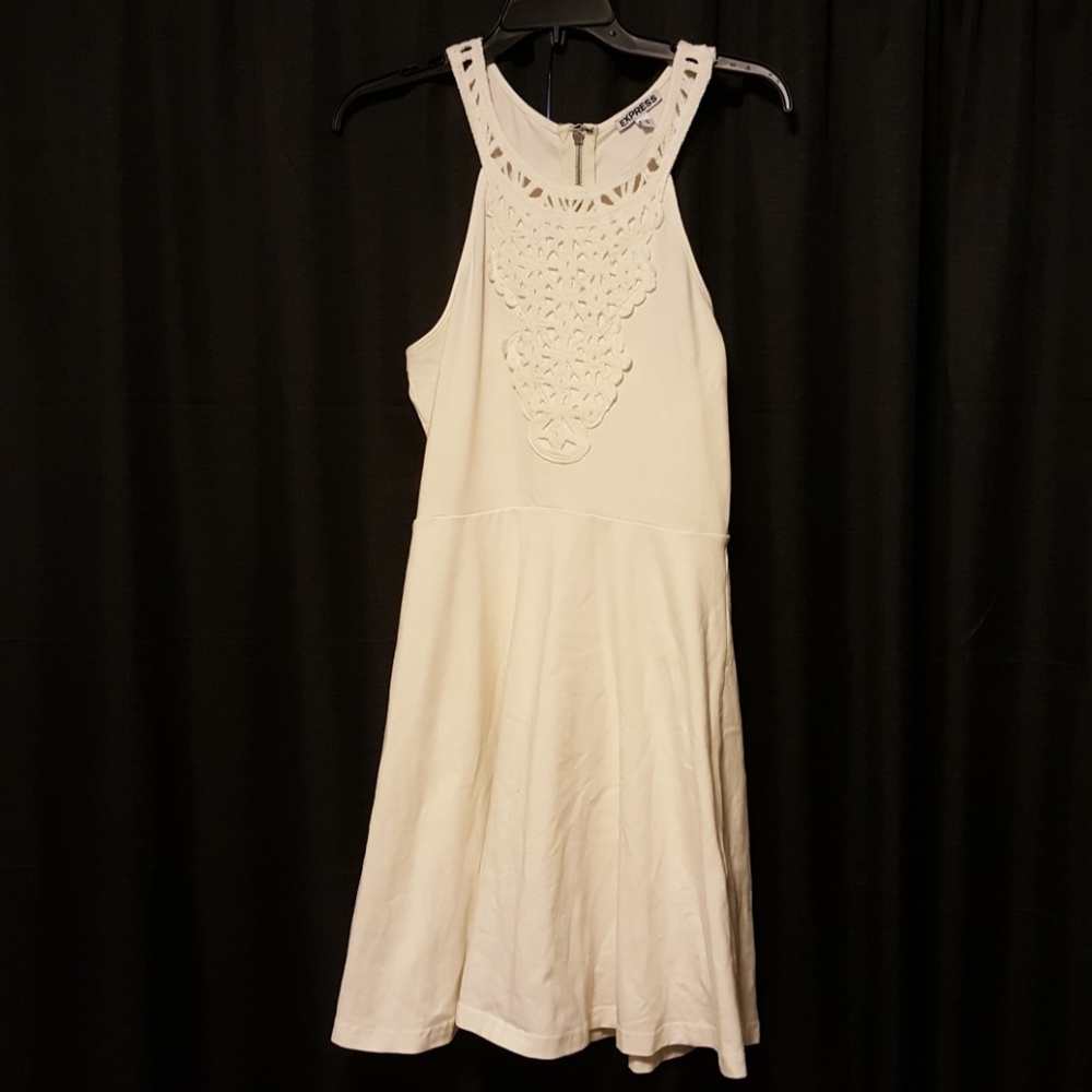 Cream cotton racerback dress